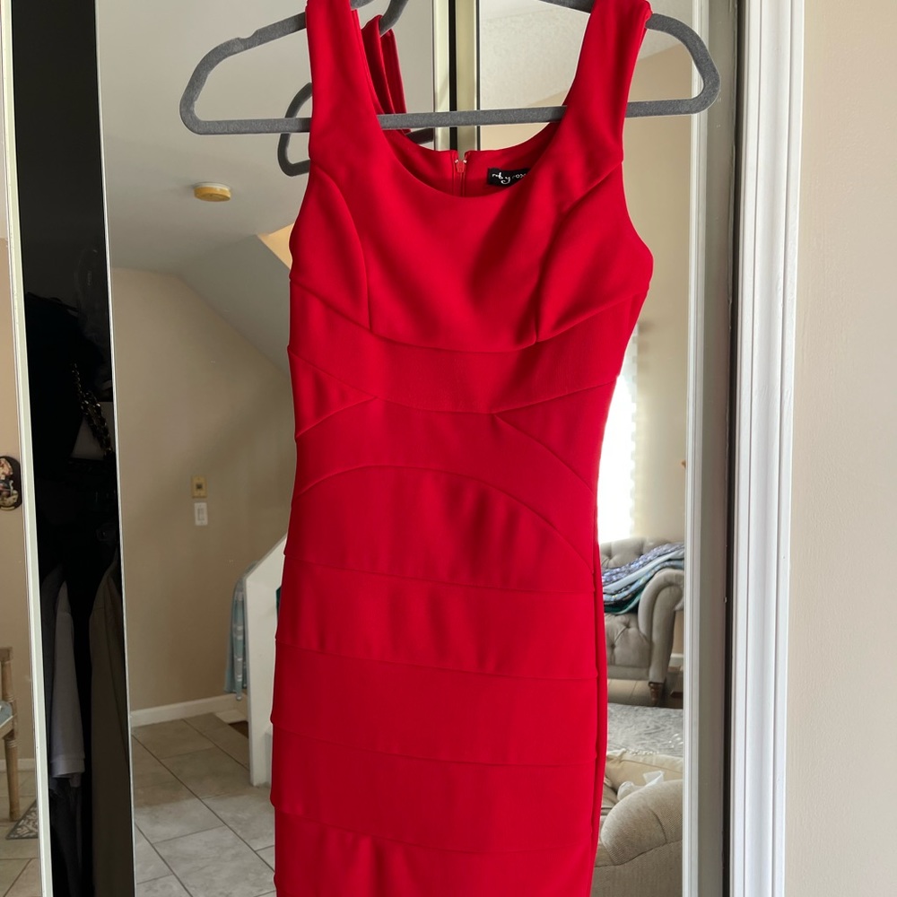 Red shirt dress